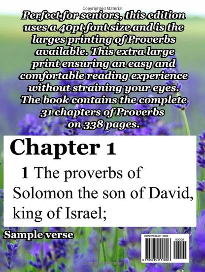 Proverbs: 40 pt. Large Print Bible for Seniors