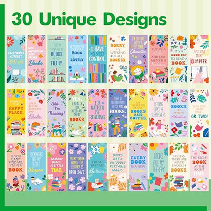 120 PCS Book Lover Bookmarks, 30 Unique Designs Double-Sided Read Accessories Page Markers Reading Bookmarks for Women, Men, Kids, Adults, Students, Book Lovers All Ages - style: Book Lover Bookmarks