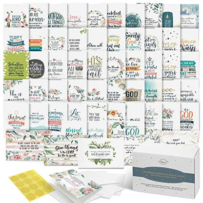 Dessie 60 Unique Bible Verse Cards With Envelopes and Gold Seals. Scripture Cards With 60 Different Designs and Inspirational Bible Verses. Christian Greeting Cards Assortment. - color: Religious - 60 Large