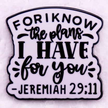 For I Know The Plans I Have For You Enamel Pin Jeremiah 29:11 Badge Christian Brooch For Backpacks Coats Hats Accessories