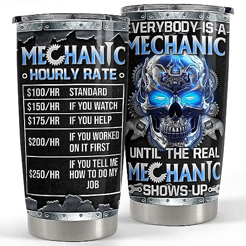 Mechanic Gifts, 20oz Stainless Steel Insulated Tumbler - Coffee Travel Mug Gifts for Mechanics, Birthday, Christmas - color: Mechanic