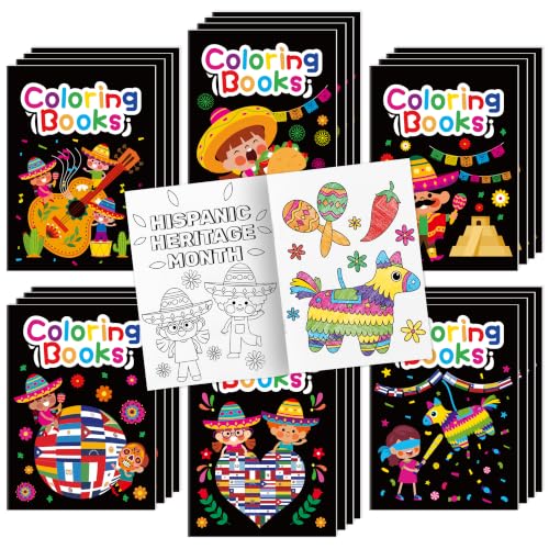 Bulk Hispanic Heritage Month Coloring Books, 24Pcs Drawing Booklet for Kids - style: Hispanic Heritage