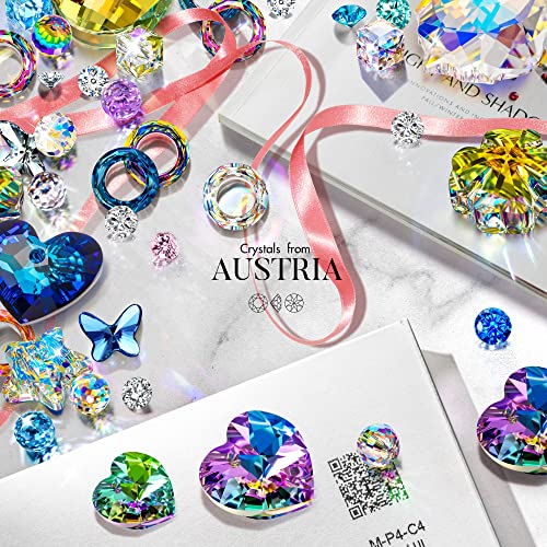 Kate Lynn Angel Wings 925 Sterling Silver Heart Earrings for Women - color: Crystal Aurore Boreale
