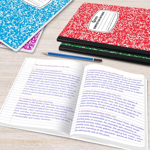 Rosmonde 5 Pack Composition Notebooks Wide Ruled, Color Marble Notebooks - size: 5 Pack