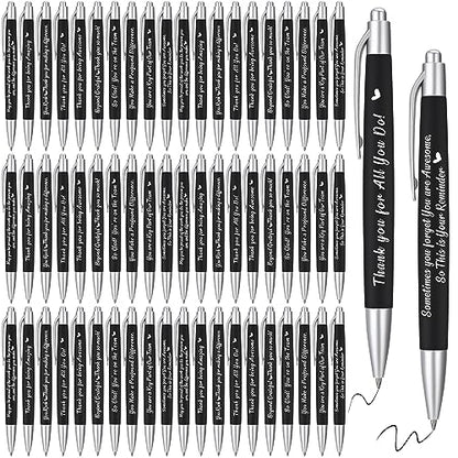 Yeaqee 100 Pcs Motivational Pens, Black, Positive - color: Black, style: Positive