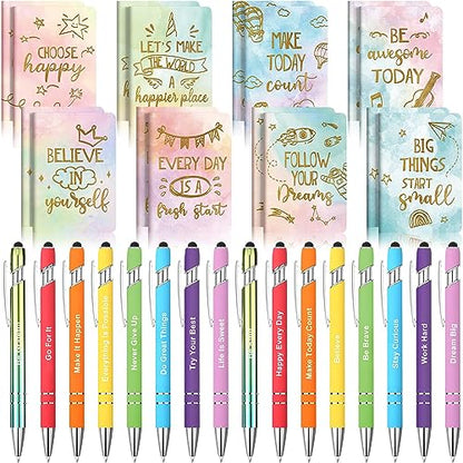 Funrous 32 Pcs Mini Notebooks with Pens Adults Party Favors,Watercolor - style: Watercolor