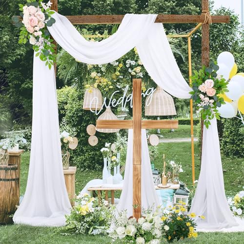 Kuabiz Large Wood Cross 32 Inch Easter Wood Standing Cross Decoration Jesus Christ Catholic Crafted Supplies He Is Risen Outdoor Decor for Home Wedding Communion Churchr (Lighting Not Included)