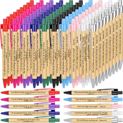 Cholemy 100 Pcs Christian Bible Verse Pens Jesus Inspirational, Colorful - color: Colorful