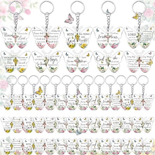Remuuly Christmas Christian Gift Mini Bible Keychain Bulk - color: Butterfly