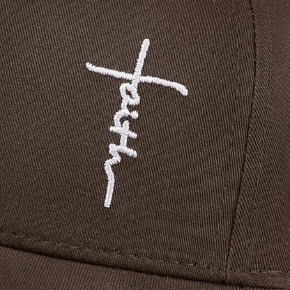 Christian Jesus Hats for Men & Women - Cross Logo Faith Baseball Caps - Ideal Religious Gifts for Thanksgiving and Christmas - color: Brown