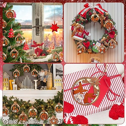 Bucherry 6 Pcs Wooden Christmas Nativity Scene Ornaments Bulk,Round - style: Round
