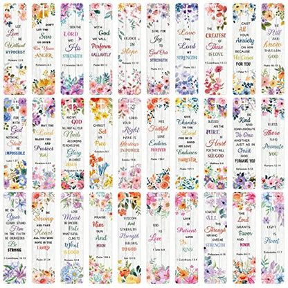 120 Pieces Bible Verses Bookmarks with Hollow Cross for Women Scripture Bookmarks Christian Book Markers for Women Men Church Gifts Supplies (Wood Flower) - style: Wood Flower