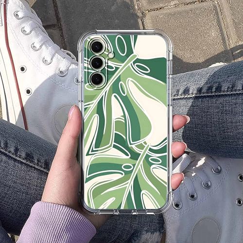 Monstera Leaves Case for Samsung Galaxy S26,Minimalist Plant Line Art Pattern,Trendy Soft TPU Bumper Phone Cover,S26 - color: Monstera Leaves
