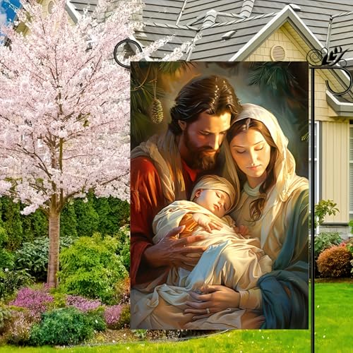 BlissYard Christmas Nativity Scene Garden Flag 12x18 Inch Polyester - color: Jesus