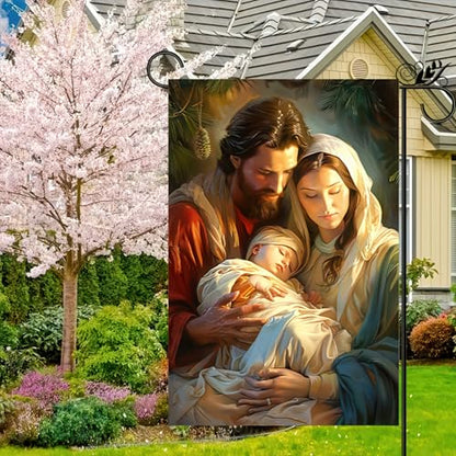 BlissYard Christmas Nativity Scene Garden Flag 12x18 Inch Polyester - color: Jesus
