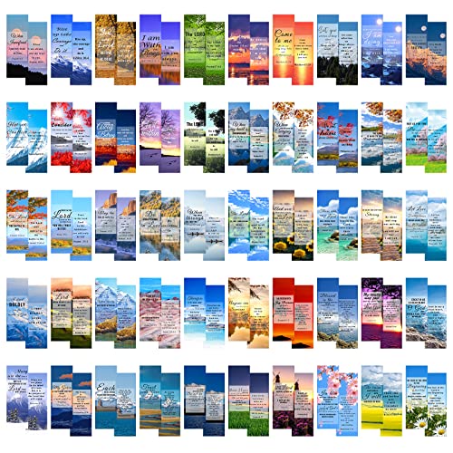 150Pcs Bible Bookmarks, Inspirational Christian Bookmarks Double Sided Scripture Book Markers Religious Bible Verse Book Mark for Women & Men Reading Lover Bible Book Markers for Classroom Church - color: 50 Styles 150 Pcs