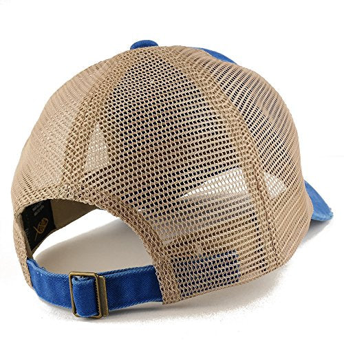 Trendy Apparel Shop Psalm 23 Frayed Bill Trucker Mesh Back Cap - color: Royal