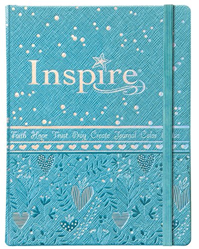 Inspire Bible for Girls NLT (Hardcover LeatherLike, Blue): The Bible for Coloring & Creative Journaling