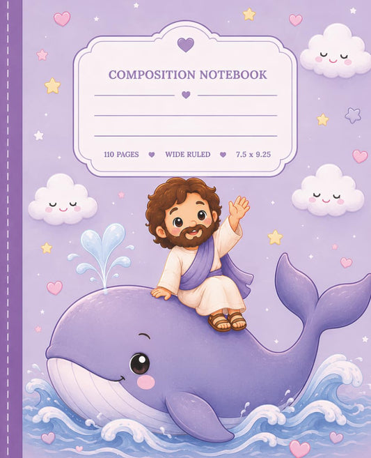 Composition Notebook Christian: Inspiring Story Jonah and the Great Fish: Perfect for Bible Study, Sunday school, Homeschool, Classroom Notes, and Everyday Writing