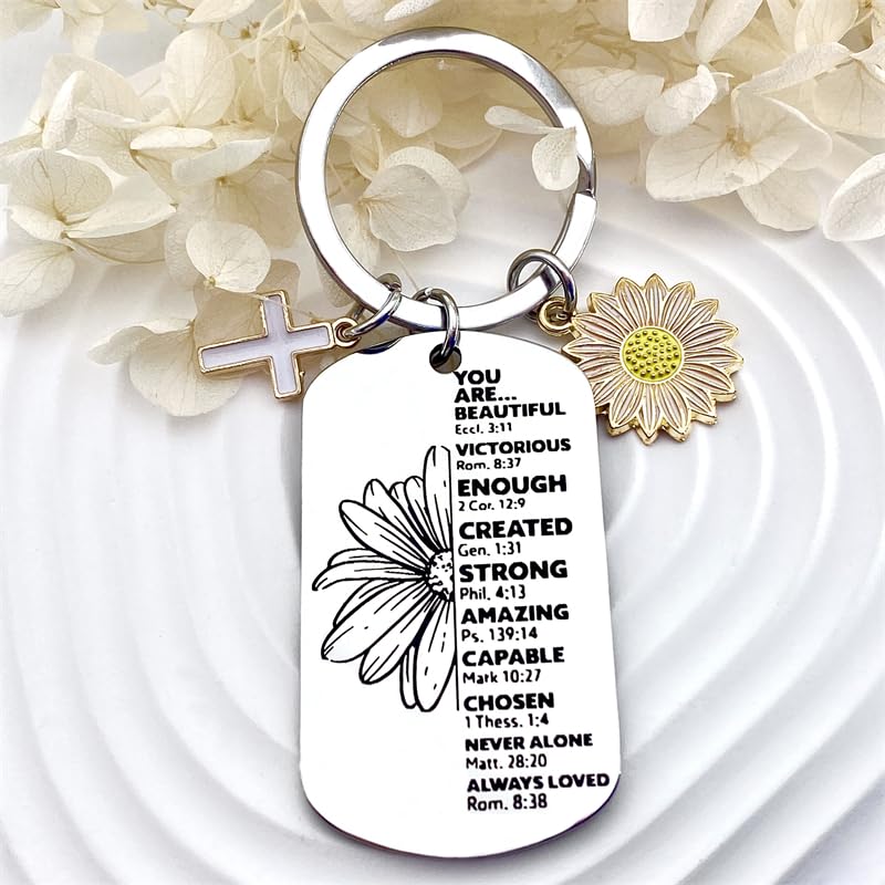 Christian Gifts for Women Friends Inspirational Religious Keychain for Teen Girls Women Catholic Confirmation Gifts Birthday Christmas Gift