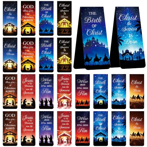 Nativity Magnetic Bookmarks, 24 Pcs Christ Birth Magnet Book Marks Clips - style: Nativity 01