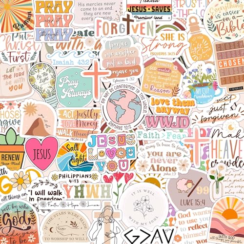123 PCS Christian Bible Verse Stickers by Puraesla – Scripture Inspiring Journaling & Religious Study Decals for Water Bottles, Laptops, Notebooks – Vinyl Waterproof