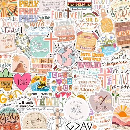 123 PCS Christian Bible Verse Stickers by Puraesla – Scripture Inspiring Journaling & Religious Study Decals for Water Bottles, Laptops, Notebooks – Vinyl Waterproof