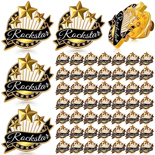 Ceenna 50 Pcs Employee of the Month Star Lapel Pins, Rock - style: Rock