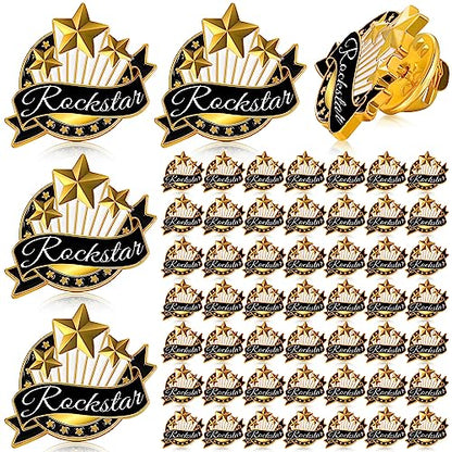 Ceenna 50 Pcs Employee of the Month Star Lapel Pins, Rock - style: Rock