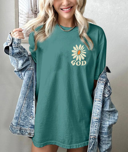 Christian Shirts for Women Jesus Shirt Christian Graphic Tees - color: Green, size: X-Large