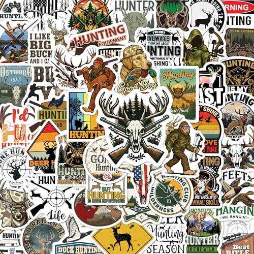 BEATRI Hunting Stickers 50Pcs Waterproof Vinyl Deer Hunting Decor - color: Hunting Stickers