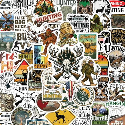 BEATRI Hunting Stickers 50Pcs Waterproof Vinyl Deer Hunting Decor - color: Hunting Stickers
