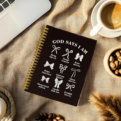 THDSE Black Bible Journal for Women, Christian Prayer Spiral Notebook - color: Black