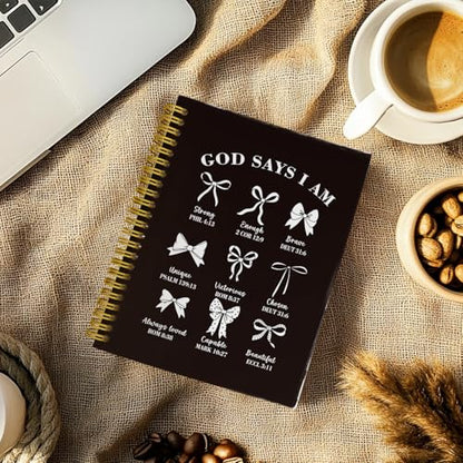 THDSE Black Bible Journal for Women, Christian Prayer Spiral Notebook - color: Black