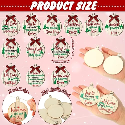 Soaoo 36 Pcs Christmas Nativity Ornaments, Winter Wood Tree Decor, Chic - style: Chic