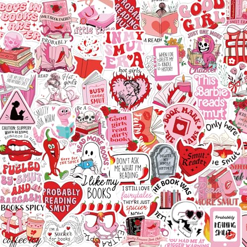 Smutty Book Stickers for Adults - 50 Pcs Bookish Smut Water Bottle Stickers, Spicy Waterproof Scrapbook Decals for Women, Reading Book Vinyl Sticker for Laptop Phone Journaling Skateboard - style: Smutty