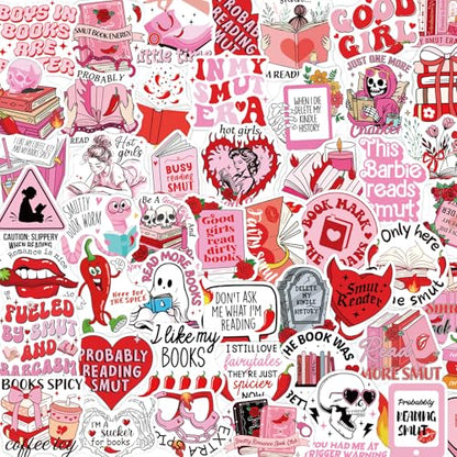 Smutty Book Stickers for Adults - 50 Pcs Bookish Smut Water Bottle Stickers, Spicy Waterproof Scrapbook Decals for Women, Reading Book Vinyl Sticker for Laptop Phone Journaling Skateboard - style: Smutty