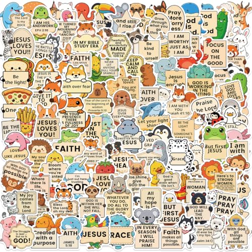 100PCS Christian Stickers, Positive Emotional Support Bible Verse Stickers for Adults, Cute Faith for Water Bottles, Laptops, Phones, Christian Gifts