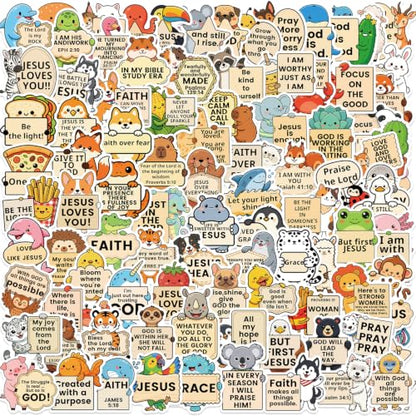 100PCS Christian Stickers, Positive Emotional Support Bible Verse Stickers for Adults, Cute Faith for Water Bottles, Laptops, Phones, Christian Gifts