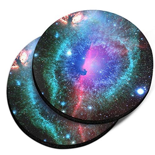 CARIBOU Coasters, Clash of Cosmo Galaxy Design Absorbent Round Fabric Felt Neoprene Car Coasters for Drinks (2.87 inches), 2pcs Set - color: Clash of Cosmo Galaxy
