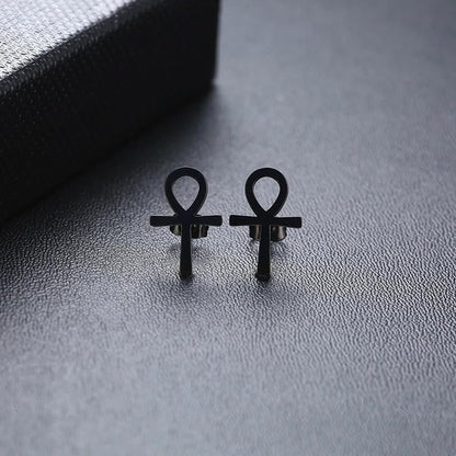 14K Yellow Gold Ankh Earrings For Women Men, The Key Of The Nile Ankh Pendant Symbol Sterling Silver Egyptian Jewelry For Men, Ankh Cross Drop Earrings Women Dangle Earrings Amulet Crucifix Egyptian Earrings For Women, Ankh Necklace Women - color: Ankh Ea