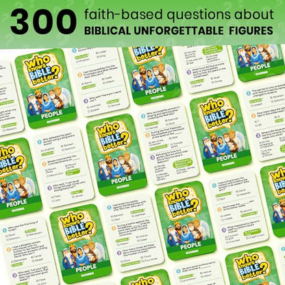 Who Knows Bible Better - Bible Figures Card Game, 300 Trivia Questions - color: People