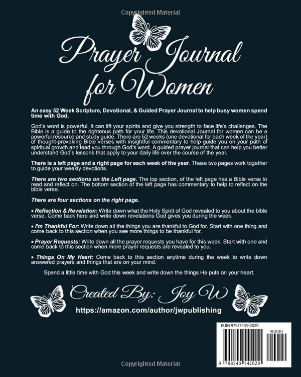 Prayer Journal for Women: Womens Devotional with 52 Scripture Guided Devotionals | One for Each Week of the Year