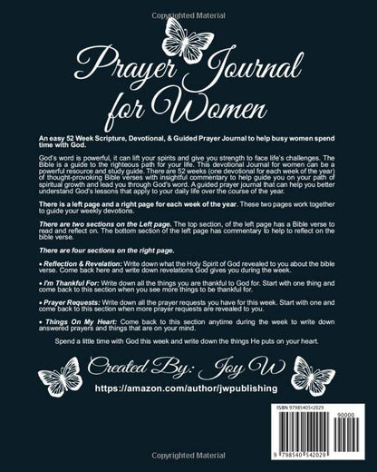 Prayer Journal for Women: Womens Devotional with 52 Scripture Guided Devotionals | One for Each Week of the Year