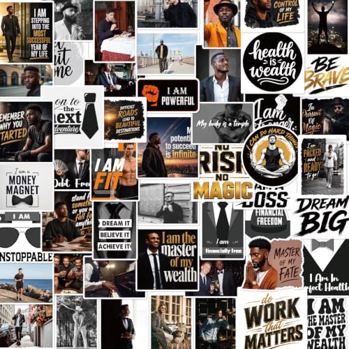50Pcs Men’s Motivational Affirmation Vision Board Stickers Supplies - color: Men’s Motivational
