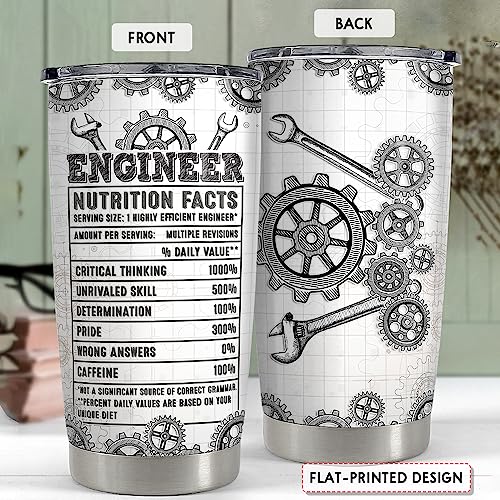 SANDJEST Engineer Tumbler 20oz Engineer Gifts for Men Engineers Stainless Steel Insulated Tumblers Coffee Travel Mug Cup Engineering Gift for Birthday Christmas - color: Engineer
