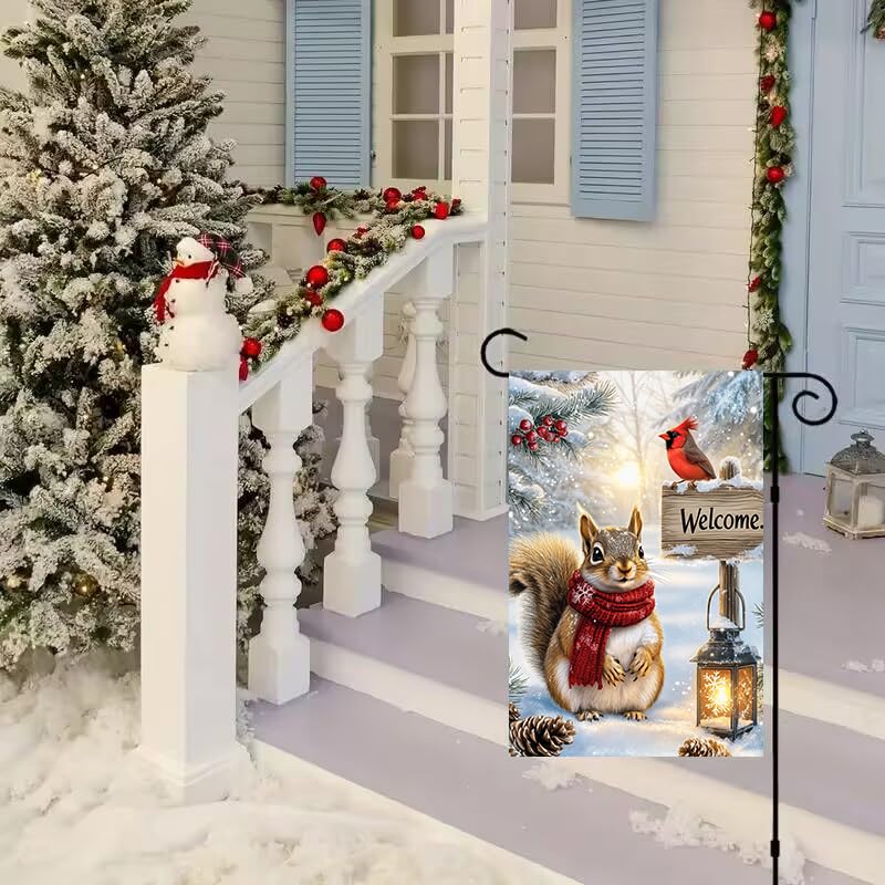 Welcome Winter Christmas Garden Flag 12x18 Inch Double Sided for Outside - color: Winter-12 x 18"
