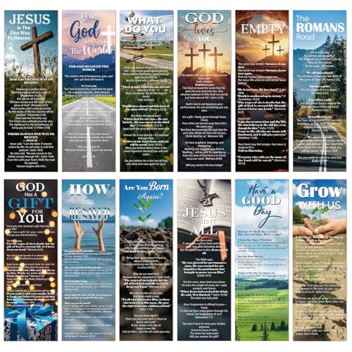 Bible Salvation Bookmarks Gifts - 120 Pcs Gospel Tract Card for Evangelism Prayer Christian Double-Sided Reading Page Markers Clips Book Mark for Women Men Church Book Lovers Office Supplies - color: Bible