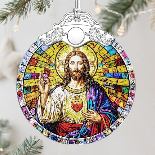 Jesus Christ Ornament, Christmas Ornament, Christmas Decoration, Religious Holiday Decor, Gifts for Christian, Religious Gifts, Gift Exchange, Gift Idea - Pattern B - color: Jesus Pattern B