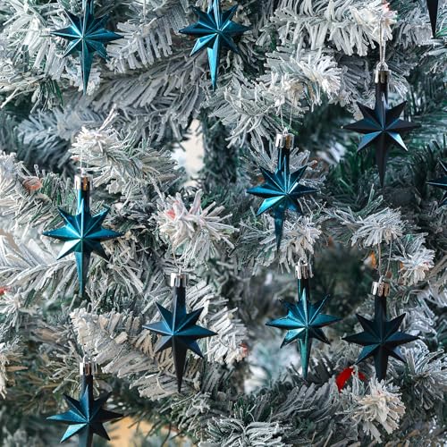 Syhood 12 Pack Navy Blue Bethlehem Star Ornaments Christmas Tree - color: Navy Blue